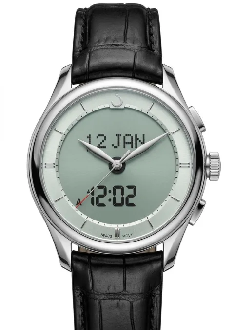 ALFAJR PREMIER 360 SILVER IN BLACK STRAP
